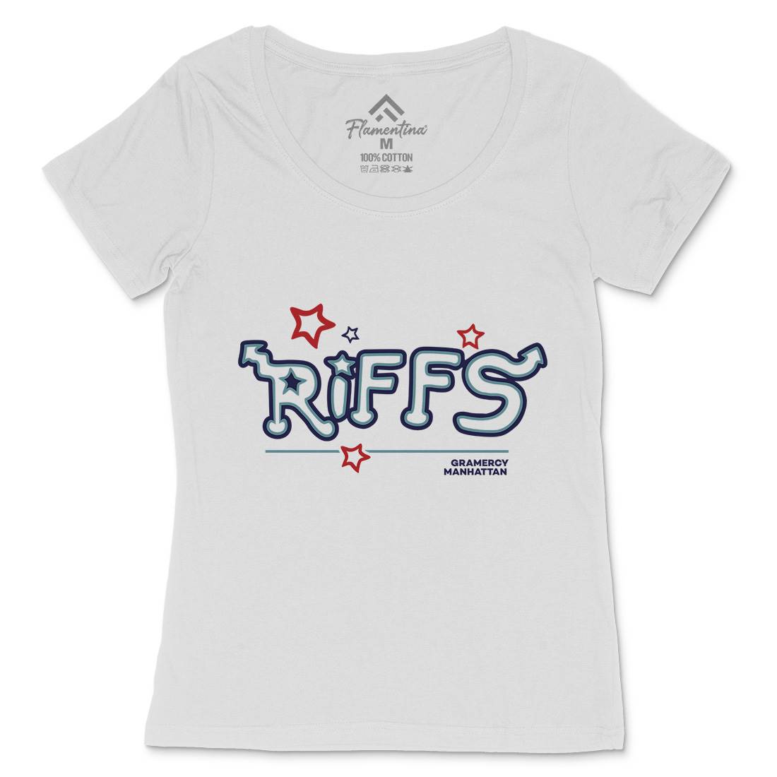 Riffs Womens Scoop Neck T-Shirt Retro D290