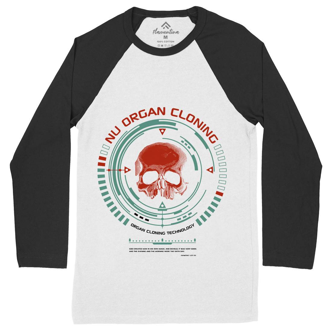 Nu Organ Cloning Mens Long Sleeve Baseball T-Shirt Space D291