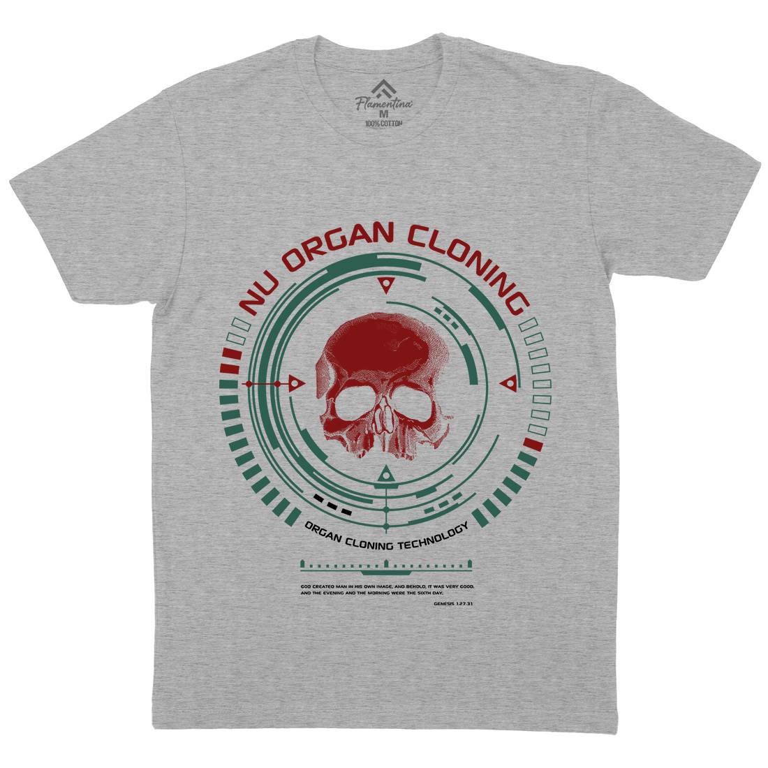 Nu Organ Cloning Mens Organic Crew Neck T-Shirt Space D291