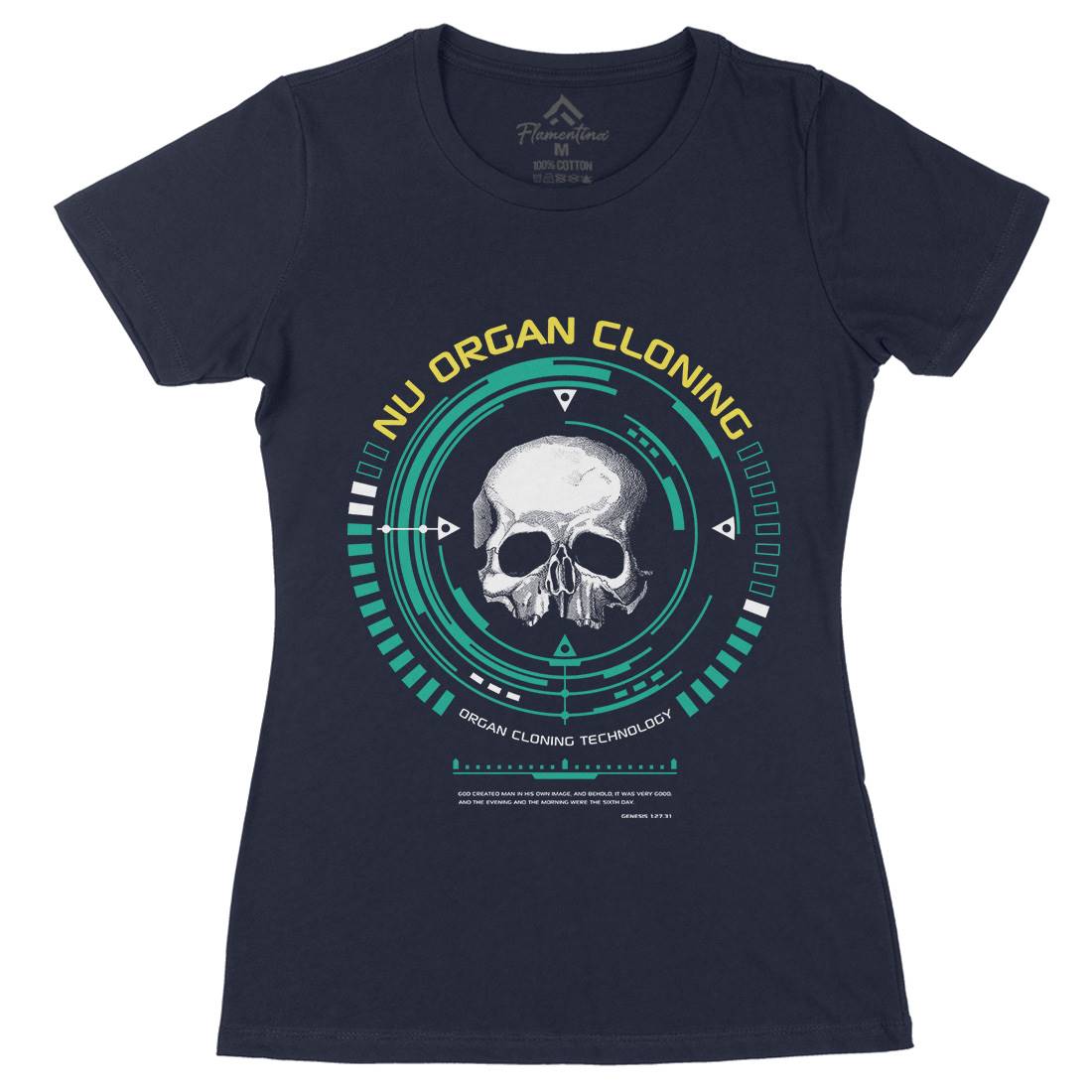Nu Organ Cloning Womens Organic Crew Neck T-Shirt Space D291