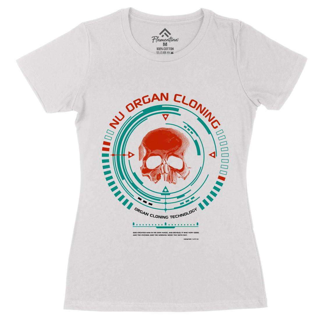 Nu Organ Cloning Womens Organic Crew Neck T-Shirt Space D291
