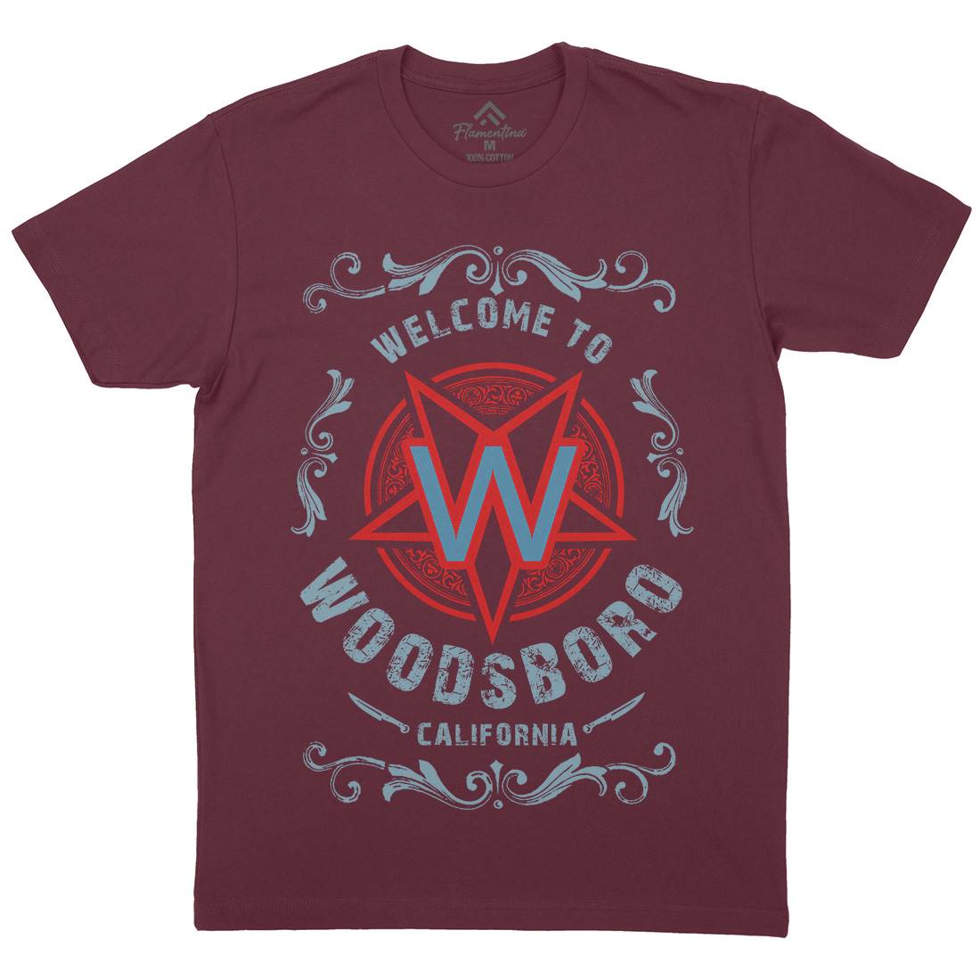 Woodsboro Mens Crew Neck T-Shirt Horror D292