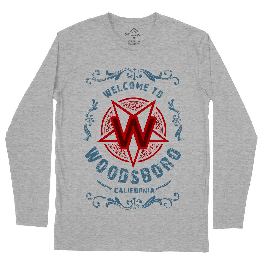 Woodsboro Mens Long Sleeve T-Shirt Horror D292