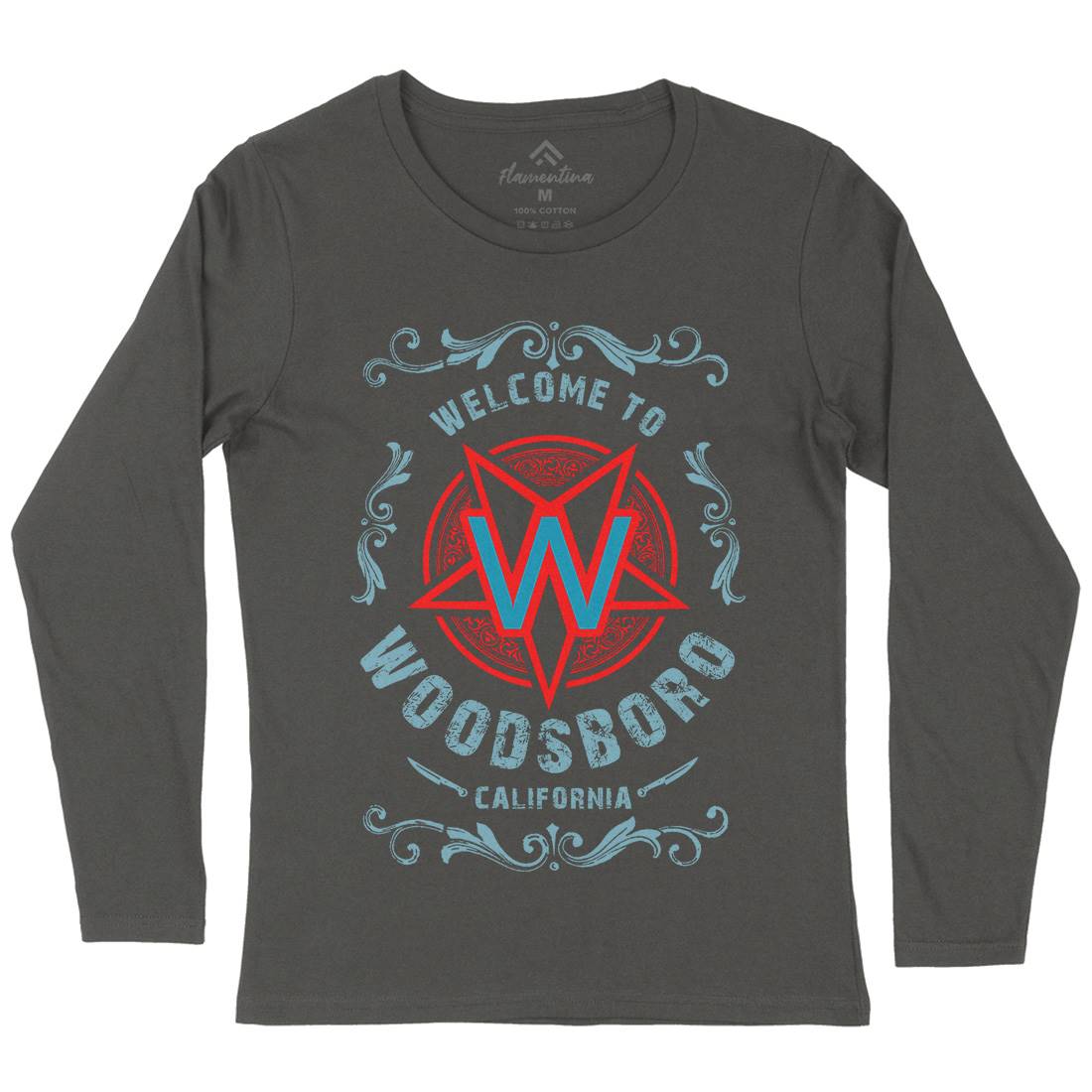 Woodsboro Womens Long Sleeve T-Shirt Horror D292