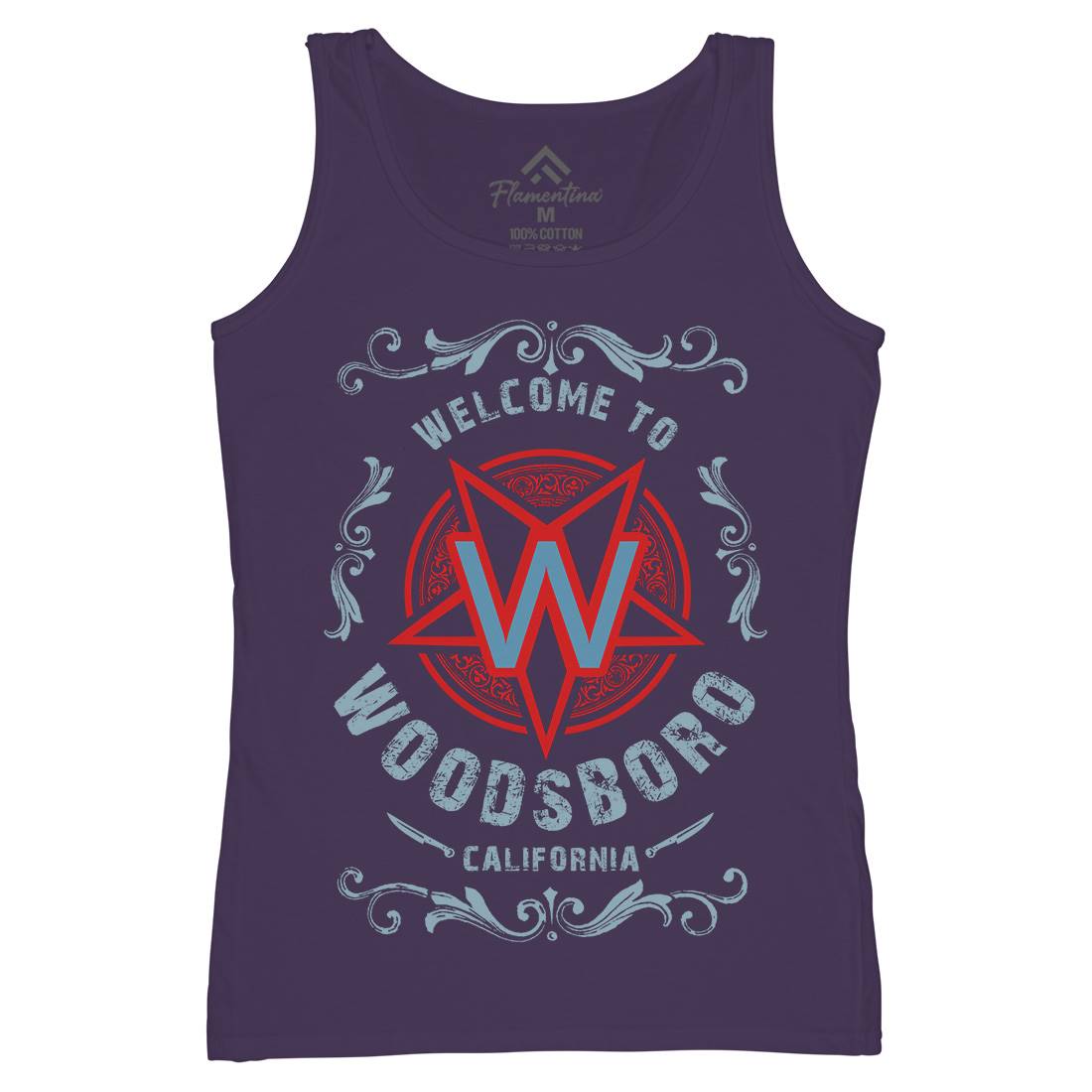 Woodsboro Womens Organic Tank Top Vest Horror D292