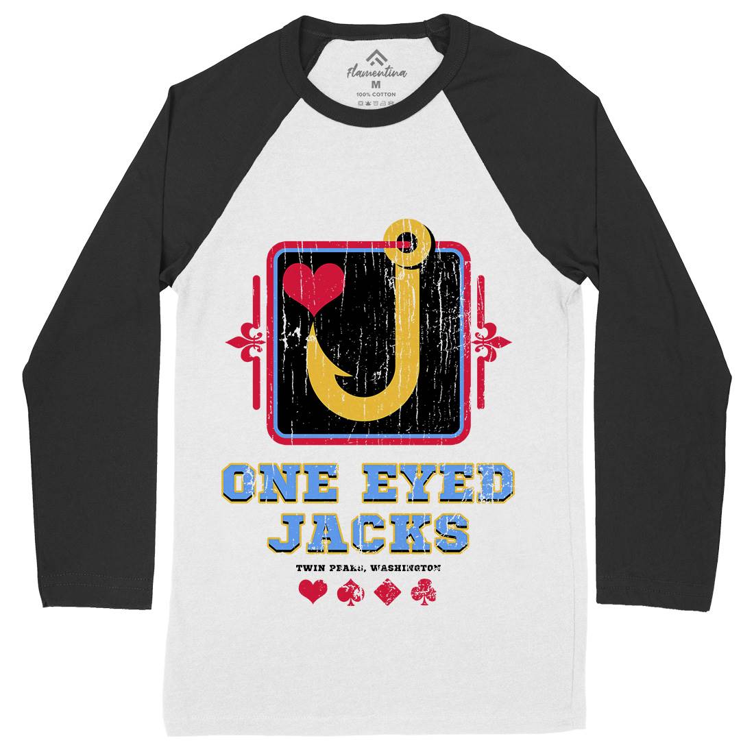 One Eyed Jacks Mens Long Sleeve Baseball T-Shirt Horror D293