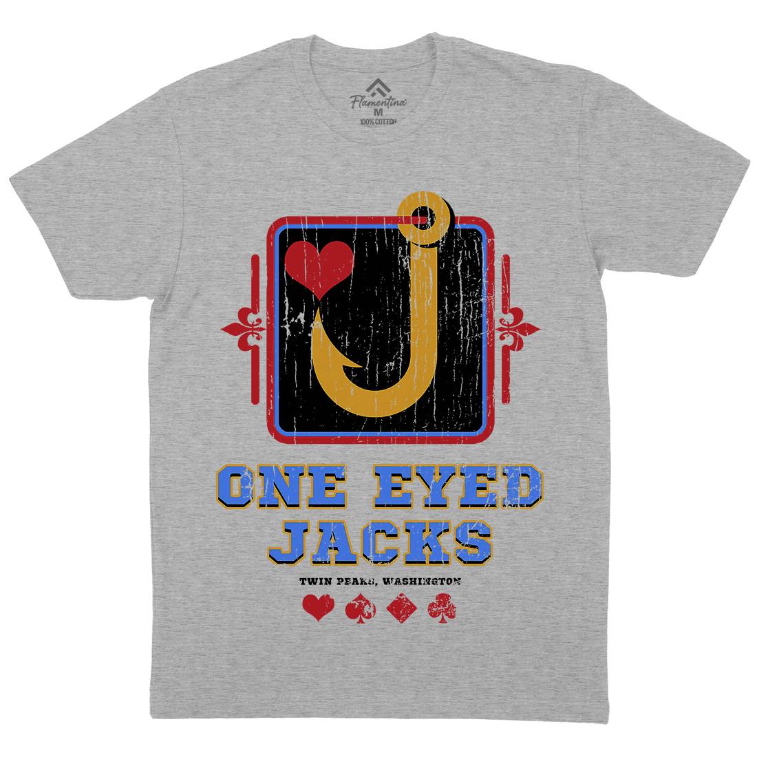 One Eyed Jacks Mens Organic Crew Neck T-Shirt Horror D293