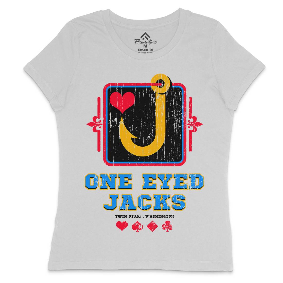 One Eyed Jacks Womens Crew Neck T-Shirt Horror D293