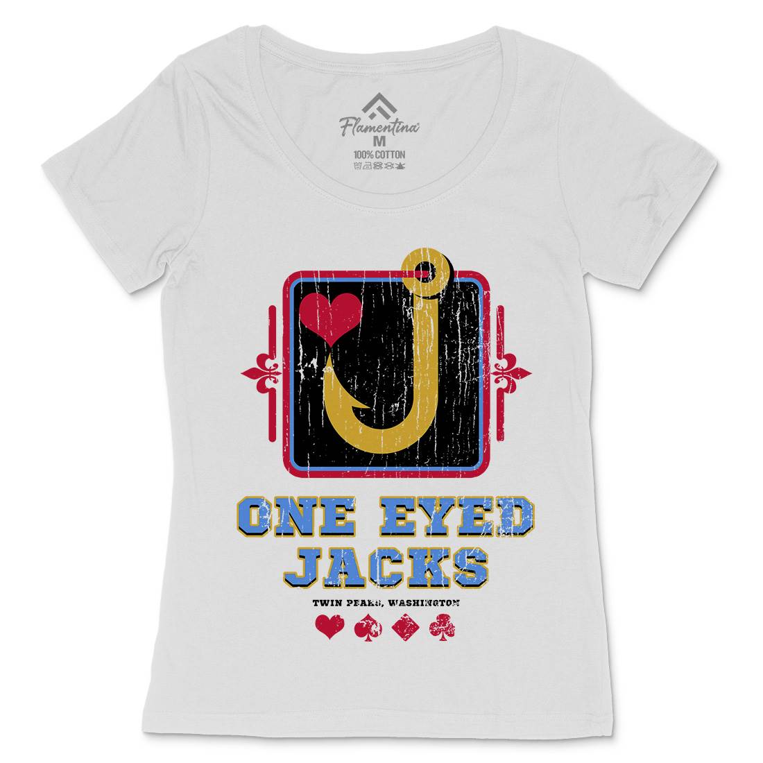 One Eyed Jacks Womens Scoop Neck T-Shirt Horror D293