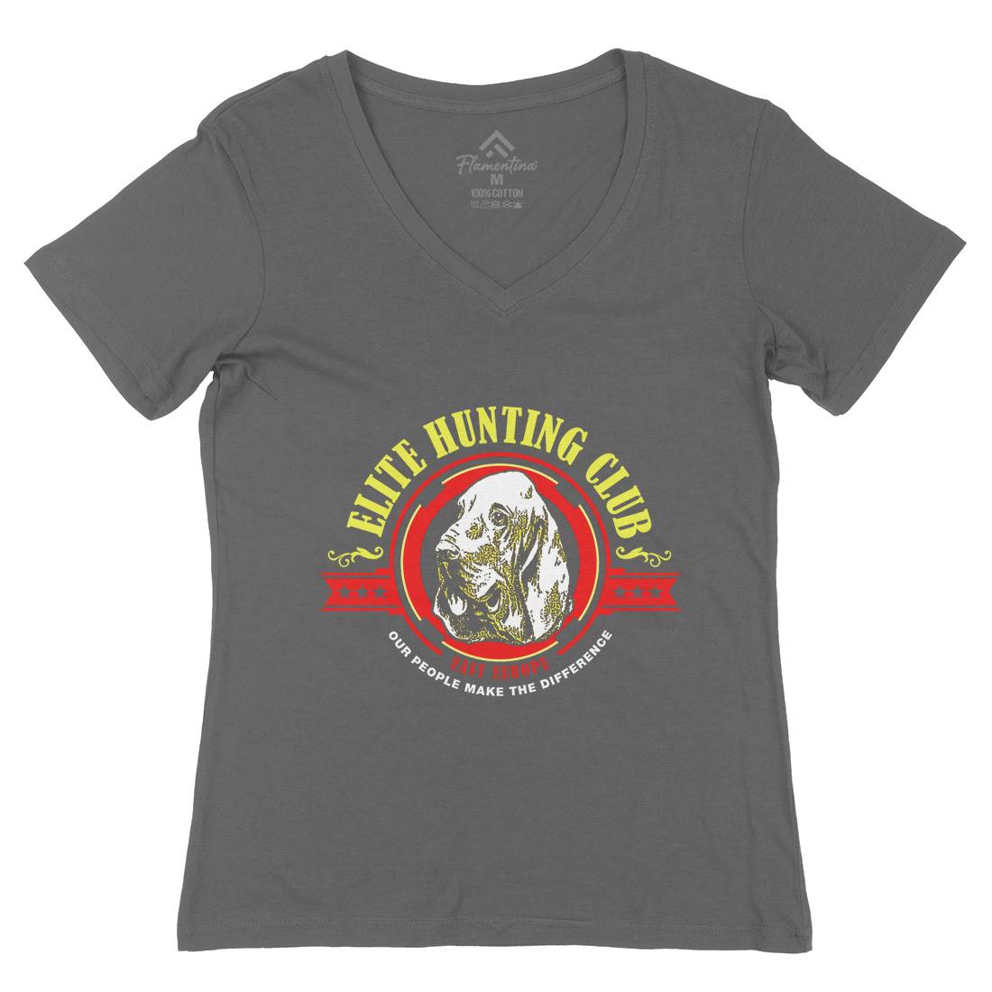Elite Hunting Club Womens Organic V-Neck T-Shirt Horror D295