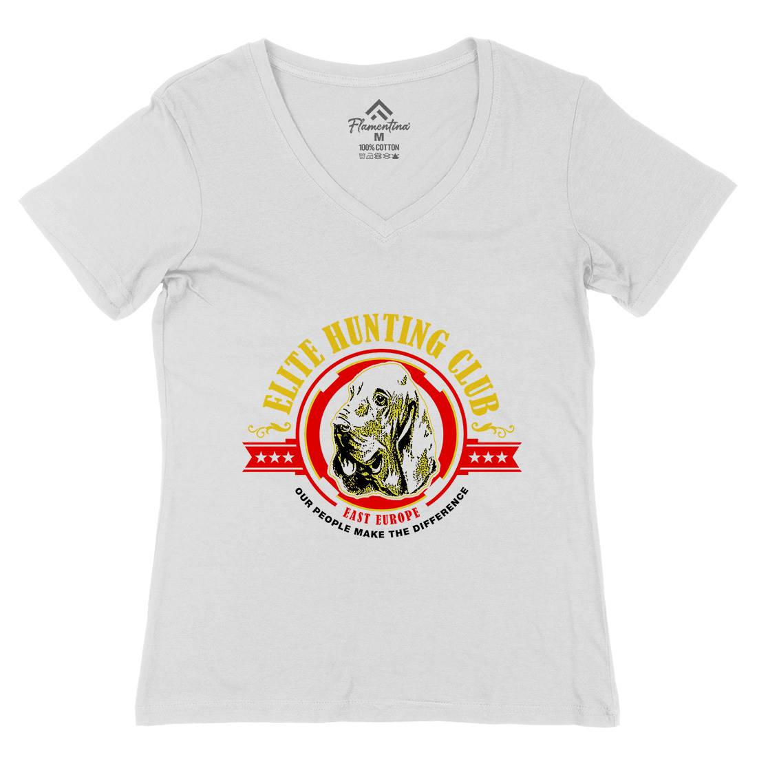 Elite Hunting Club Womens Organic V-Neck T-Shirt Horror D295