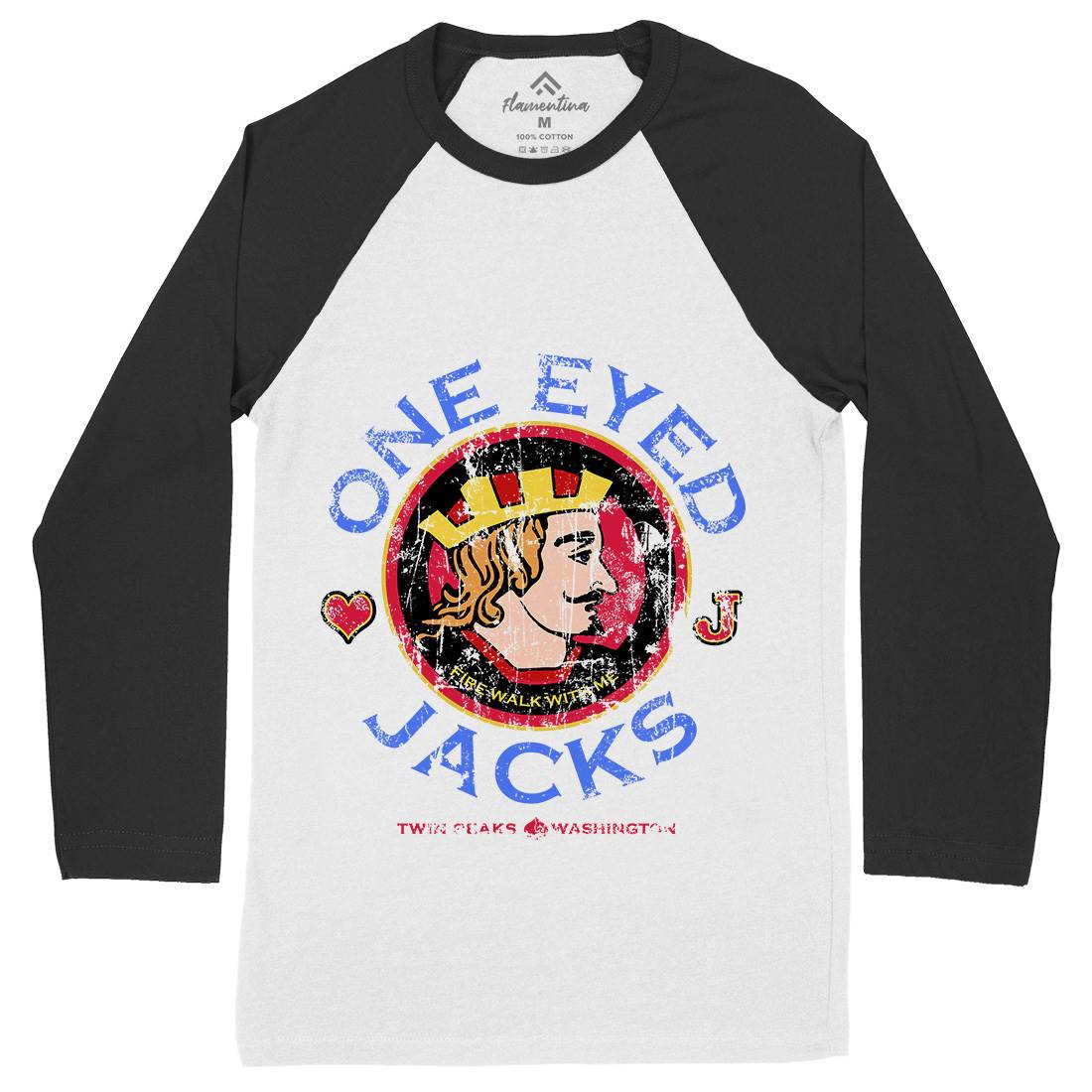 One Eyed Jacks Mens Long Sleeve Baseball T-Shirt Horror D296