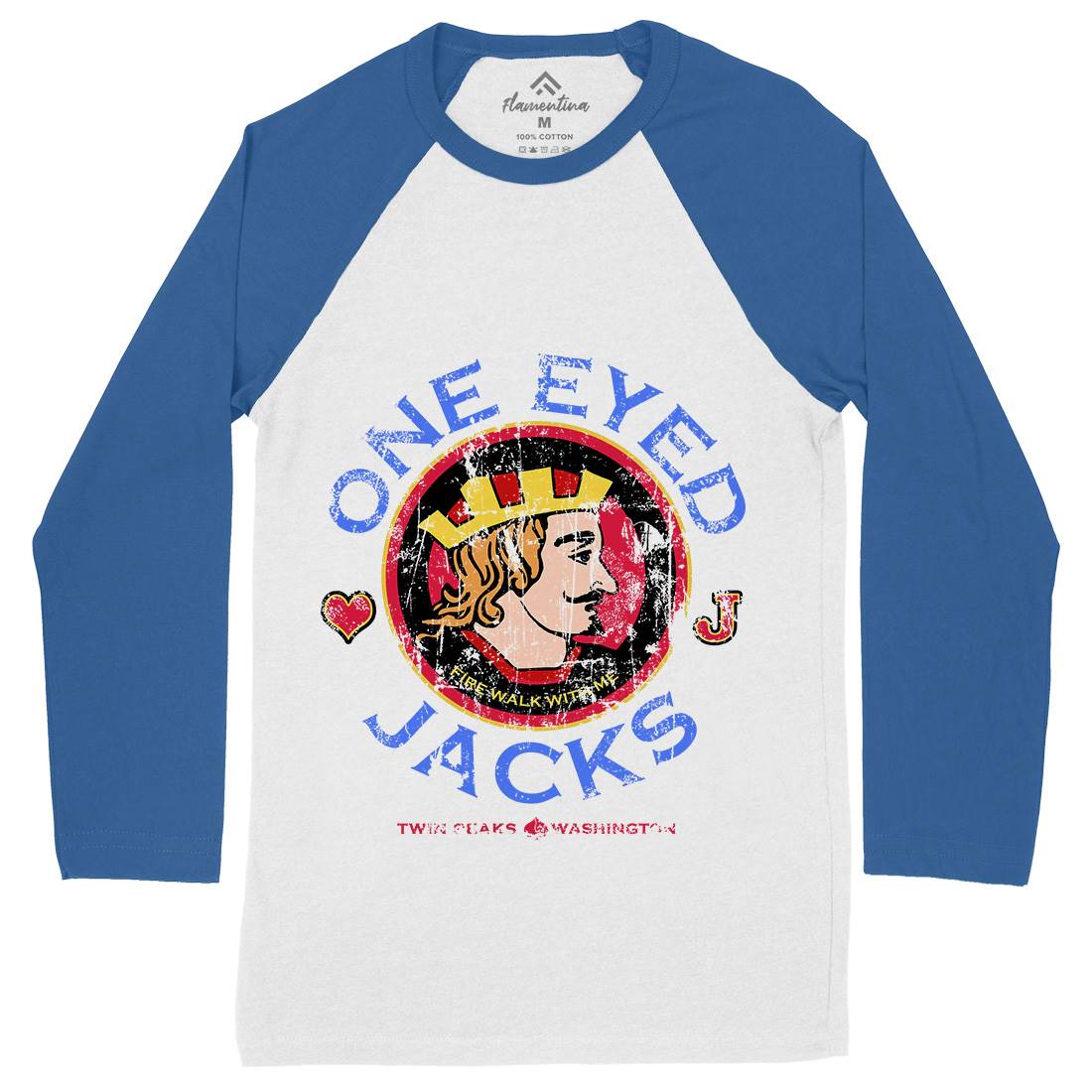 One Eyed Jacks Mens Long Sleeve Baseball T-Shirt Horror D296