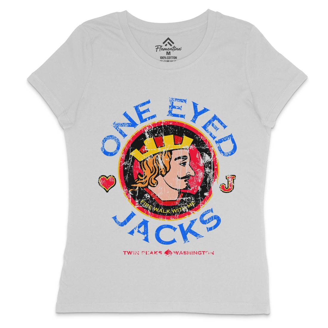 One Eyed Jacks Womens Crew Neck T-Shirt Horror D296