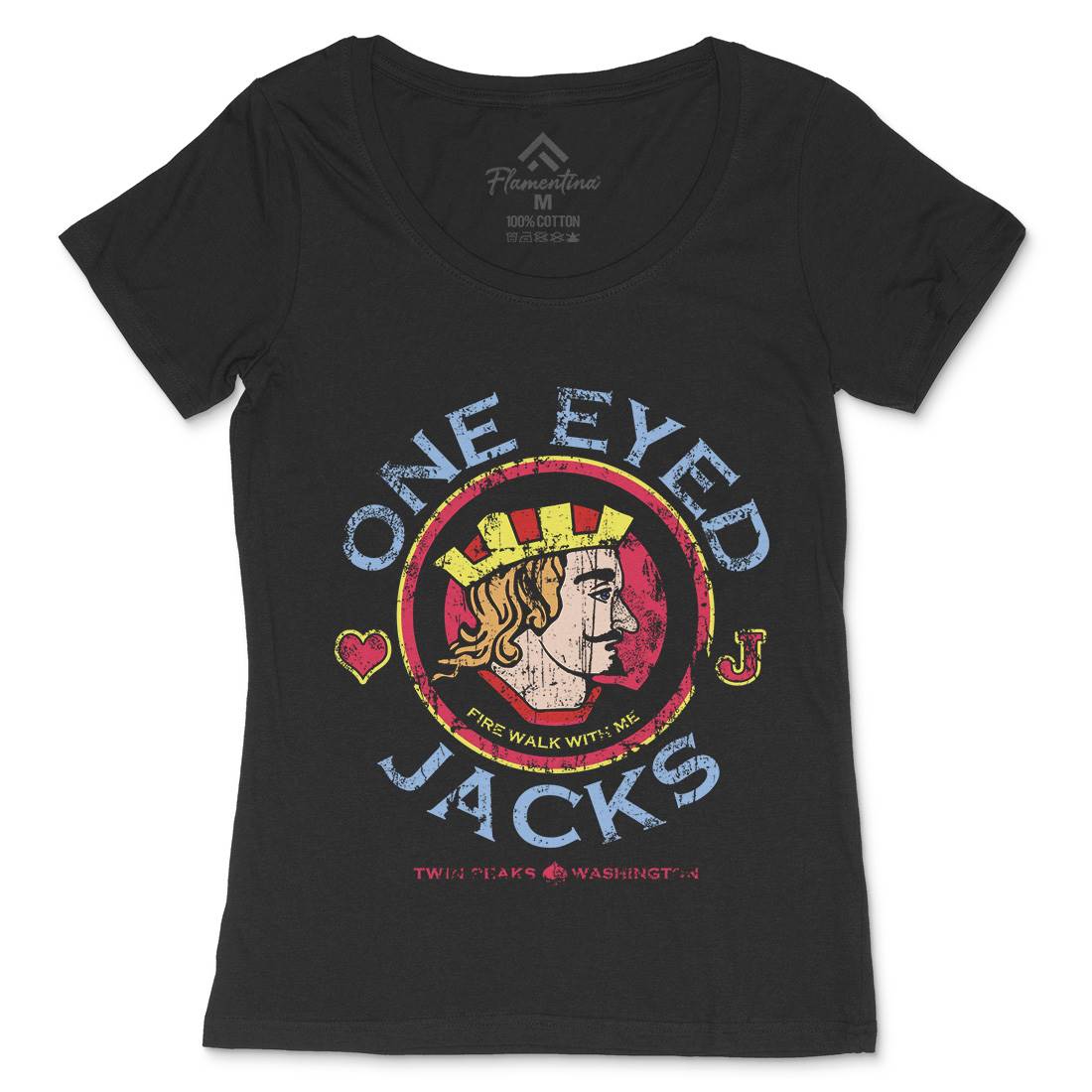 One Eyed Jacks Womens Scoop Neck T-Shirt Horror D296