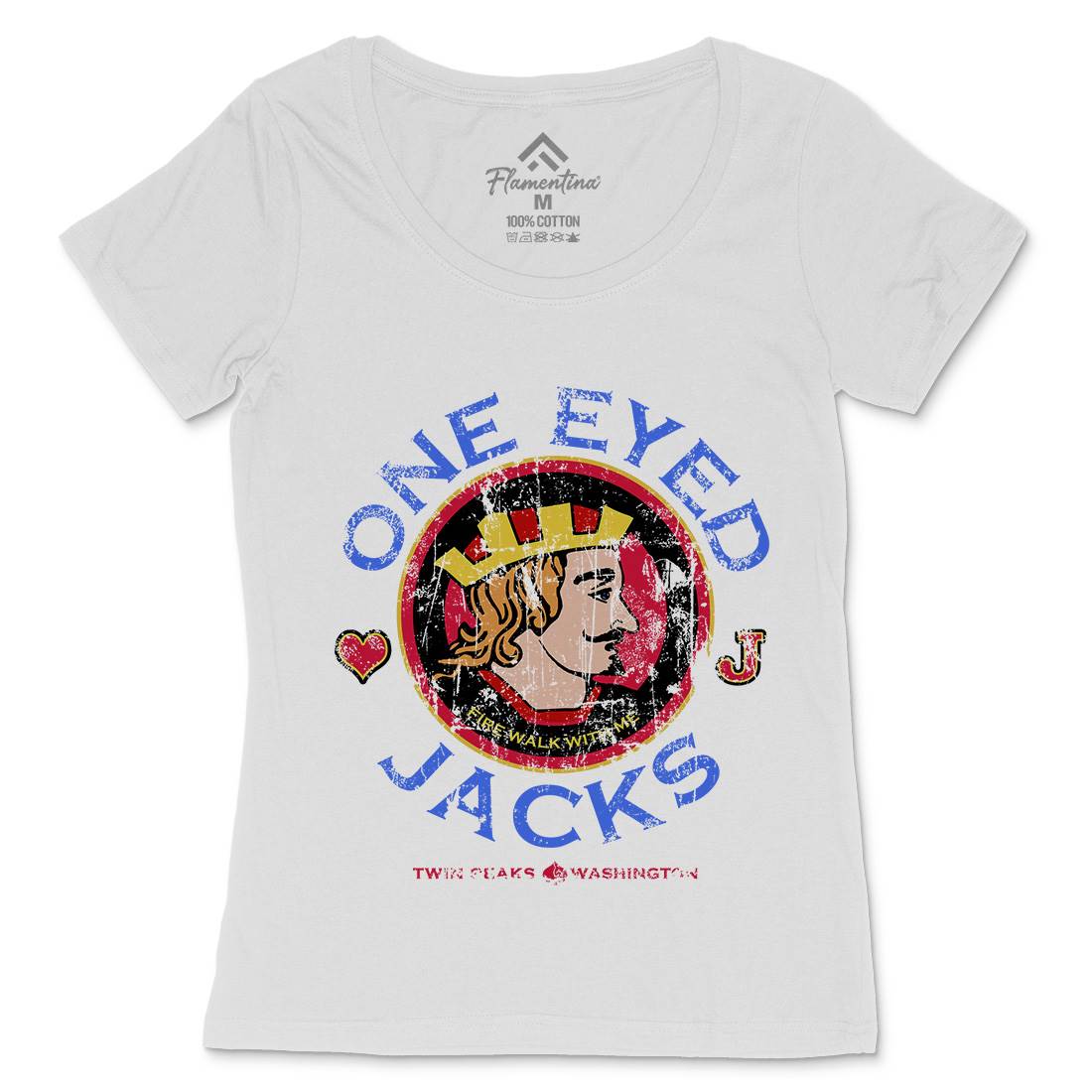 One Eyed Jacks Womens Scoop Neck T-Shirt Horror D296