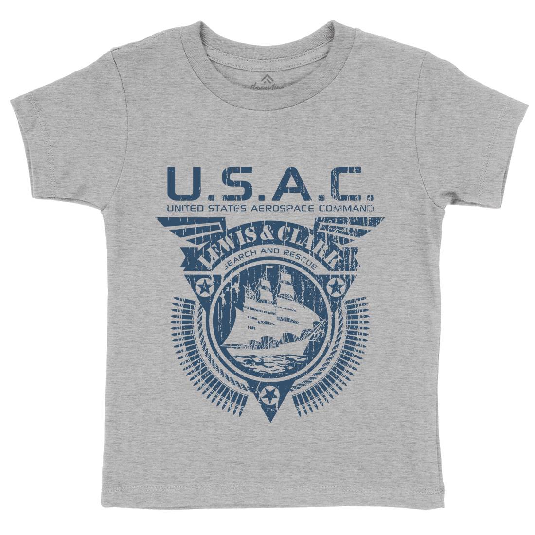 Usac Lewis And Clark Kids Crew Neck T-Shirt Space D297
