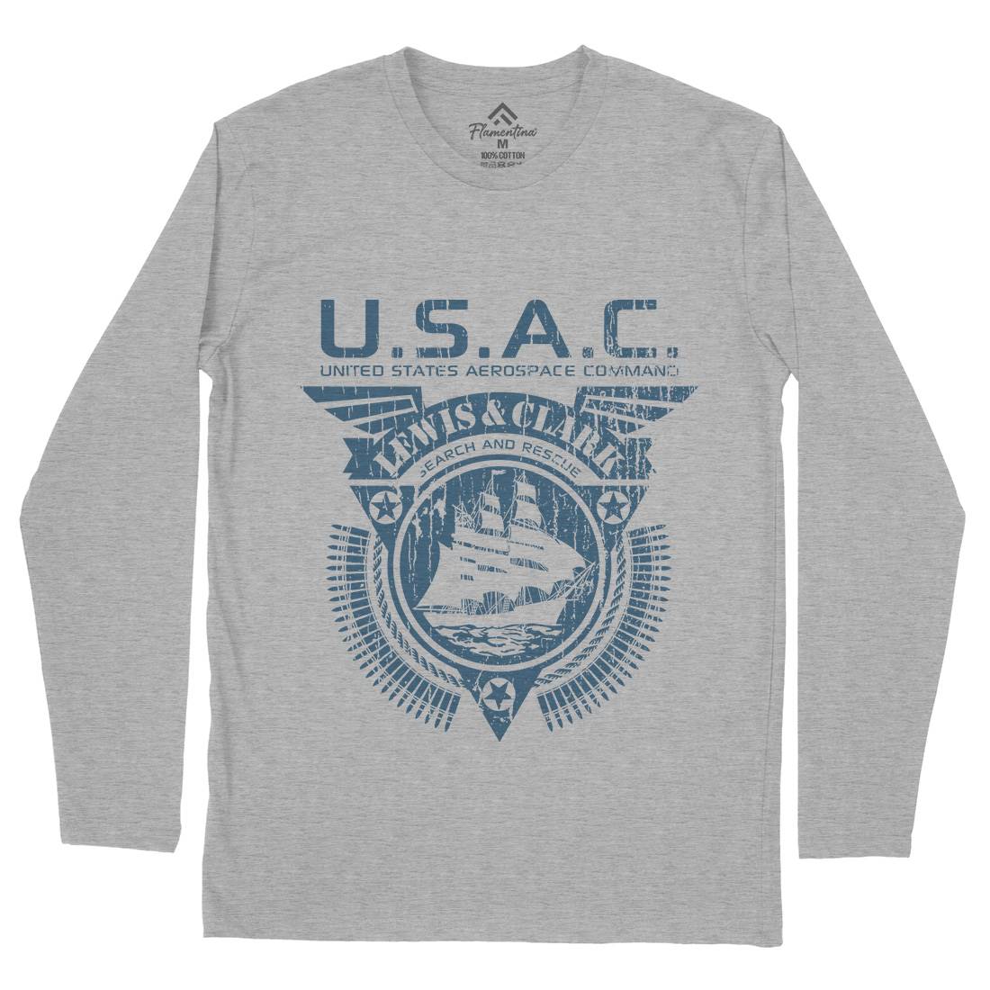 Usac Lewis And Clark Mens Long Sleeve T-Shirt Space D297