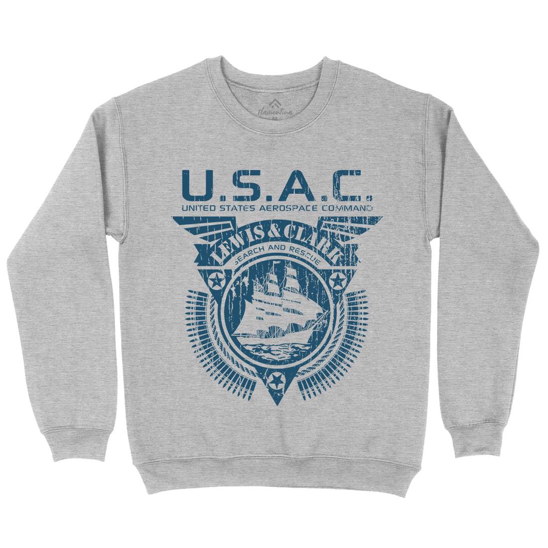 Usac Lewis And Clark Mens Crew Neck Sweatshirt Space D297