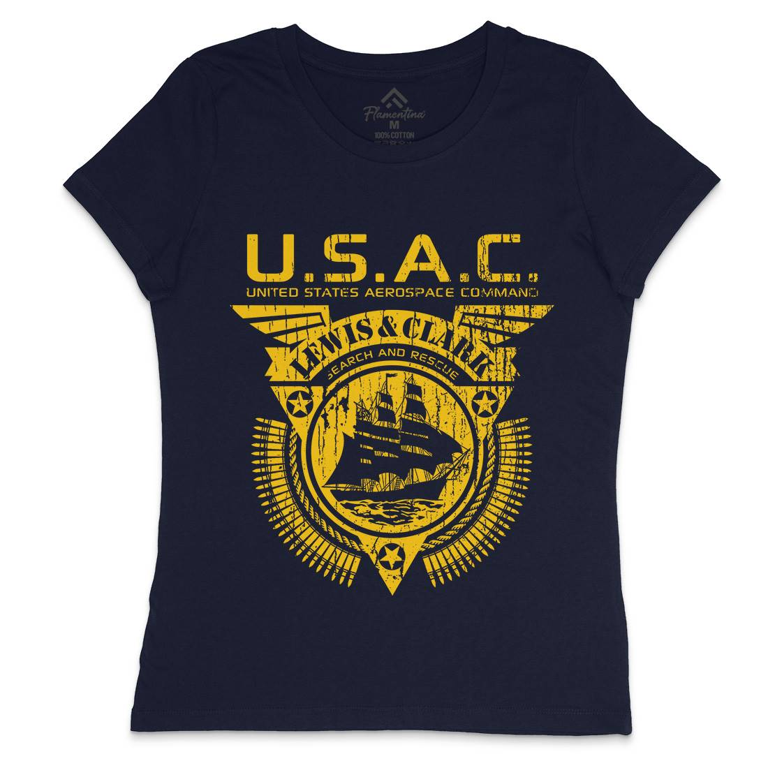 Usac Lewis And Clark Womens Crew Neck T-Shirt Space D297
