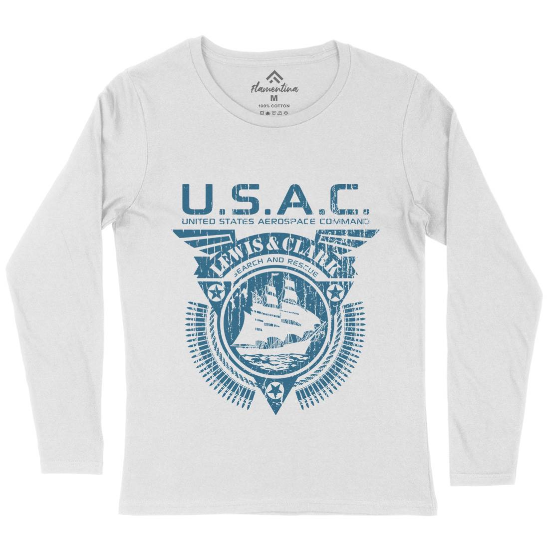 Usac Lewis And Clark Womens Long Sleeve T-Shirt Space D297