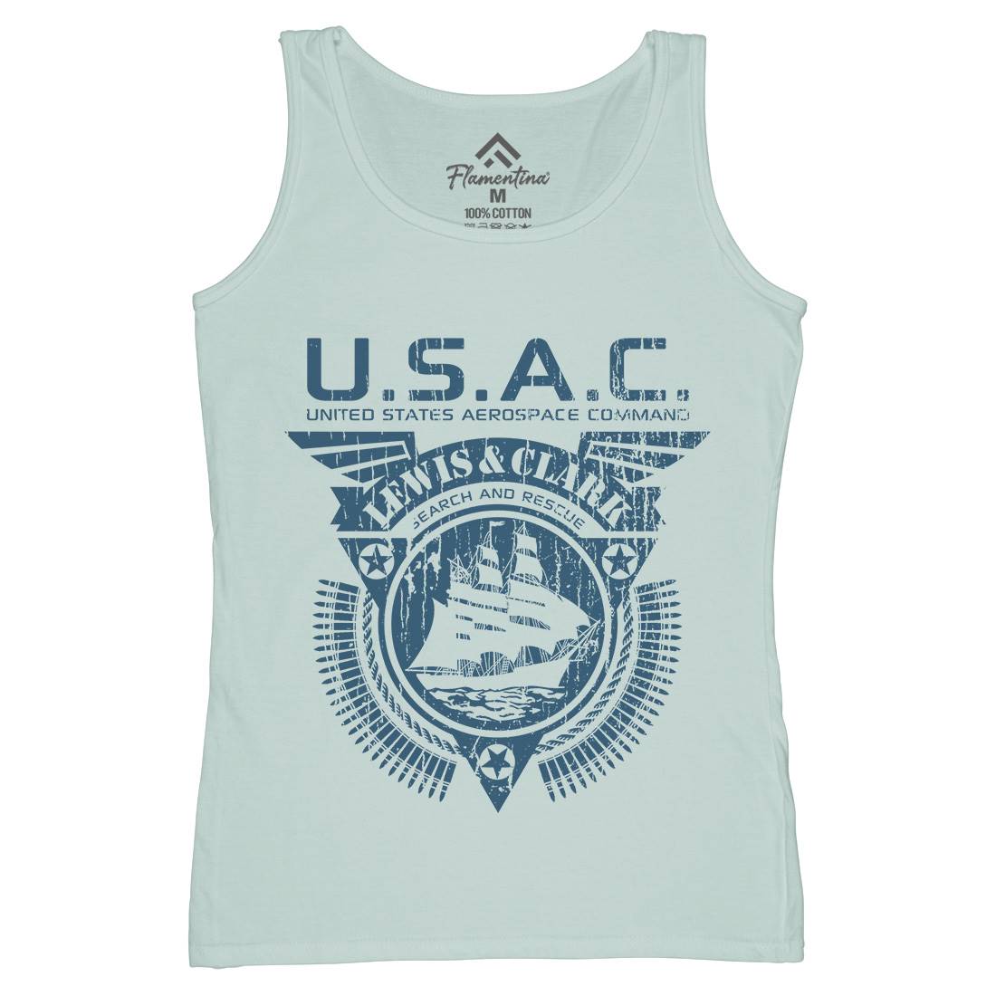 Usac Lewis And Clark Womens Organic Tank Top Vest Space D297