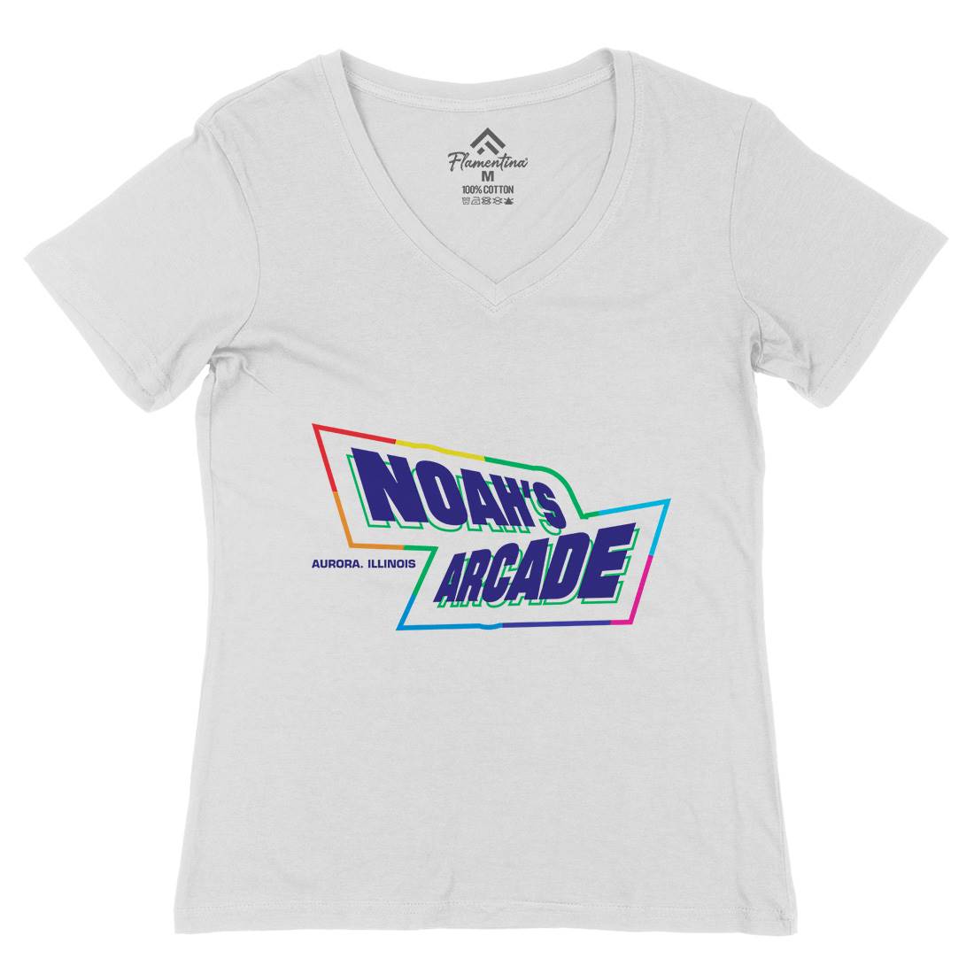Noahs Arcade Womens Organic V-Neck T-Shirt Retro D298