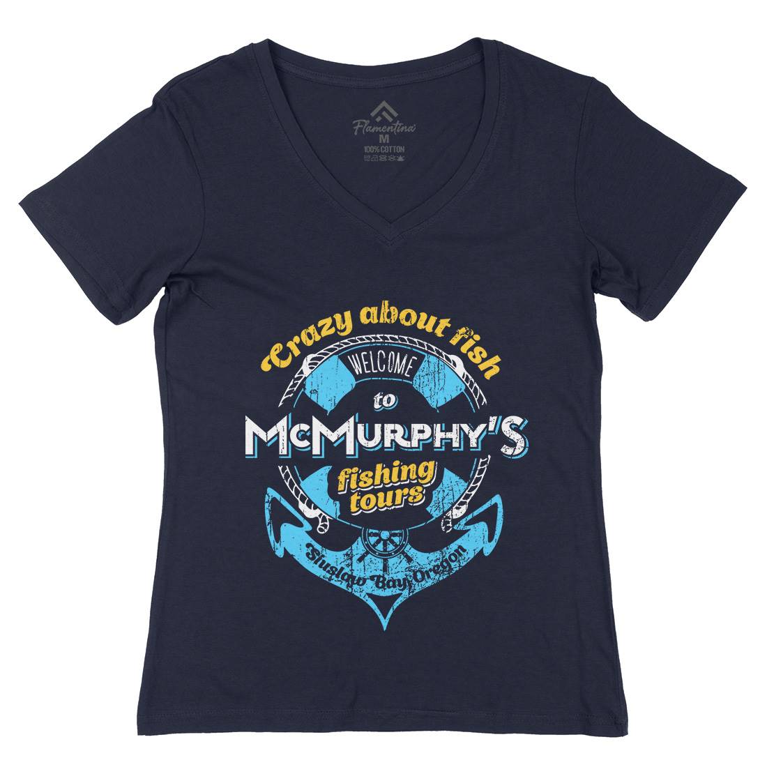 Mcmurphy Fishing Womens Organic V-Neck T-Shirt Sport D299