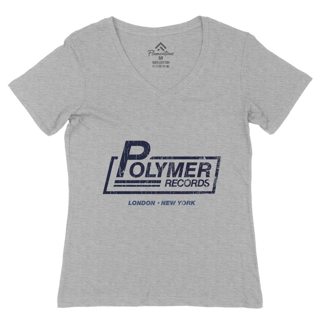Polymer Womens Organic V-Neck T-Shirt Music D302