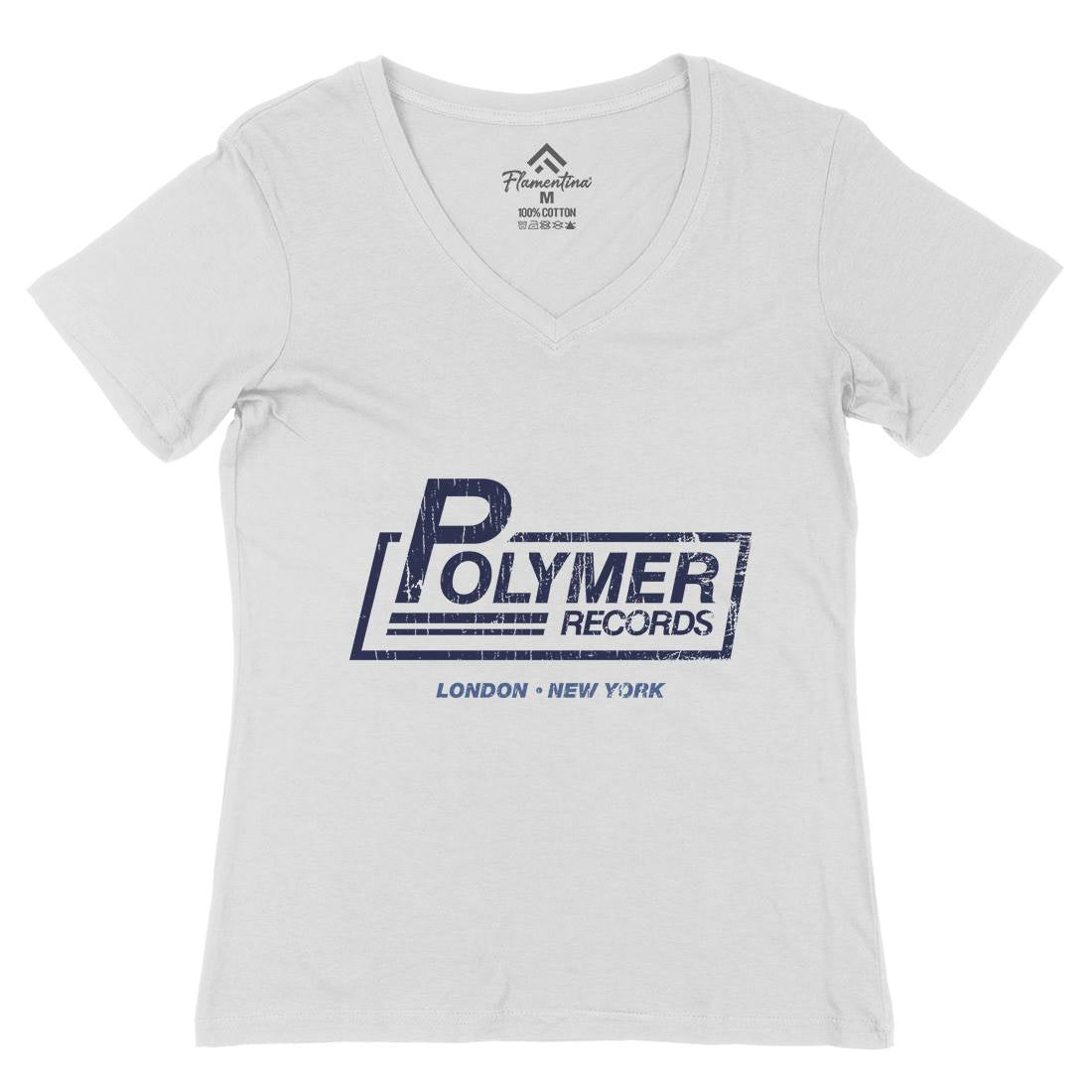 Polymer Womens Organic V-Neck T-Shirt Music D302