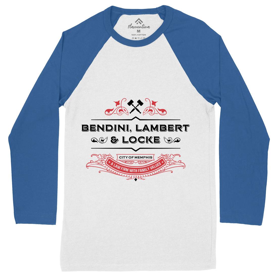 Bendini Lambert And Locke Mens Long Sleeve Baseball T-Shirt Work D303