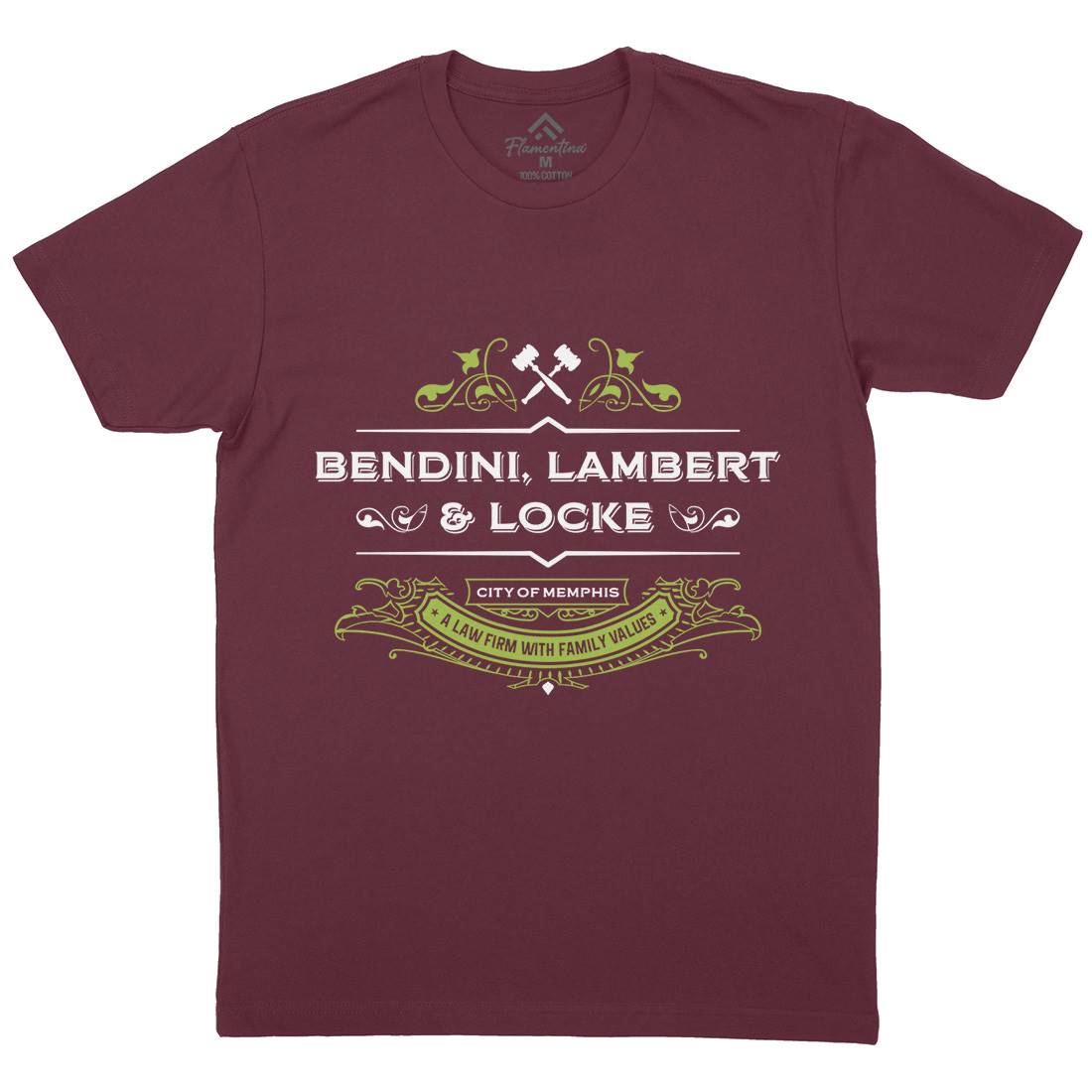 Bendini Lambert And Locke Mens Organic Crew Neck T-Shirt Work D303
