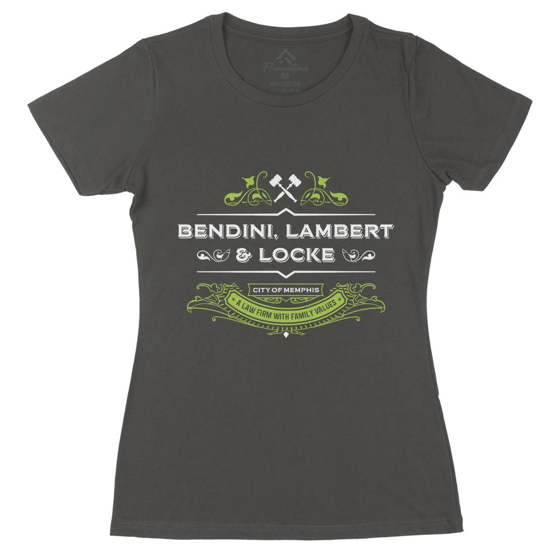 Bendini Lambert And Locke Womens Organic Crew Neck T-Shirt Work D303
