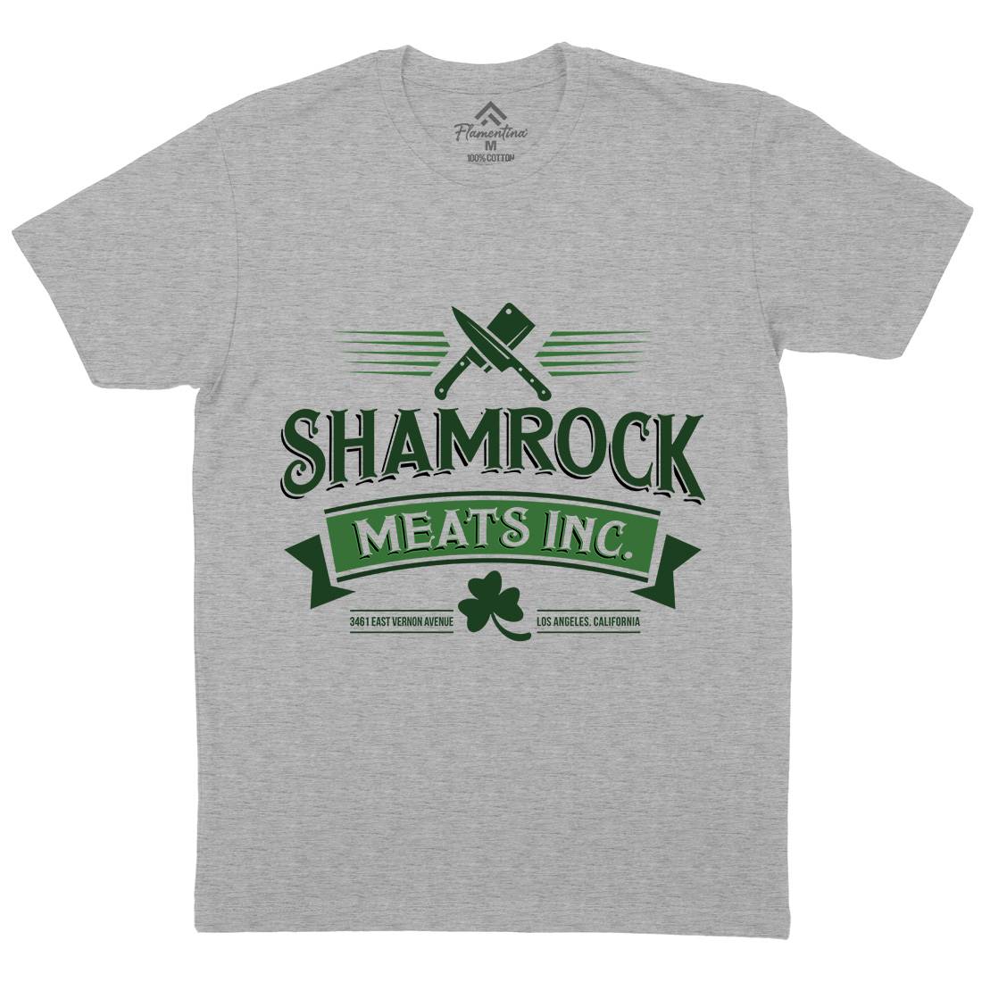 Shamrock Meat Inc Mens Organic Crew Neck T-Shirt Food D305