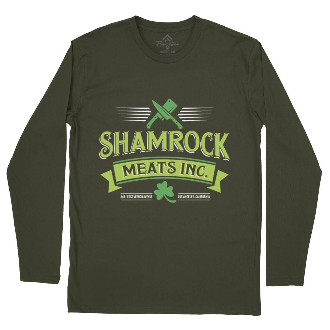Shamrock Meat Inc Mens Long Sleeve T-Shirt Food D305