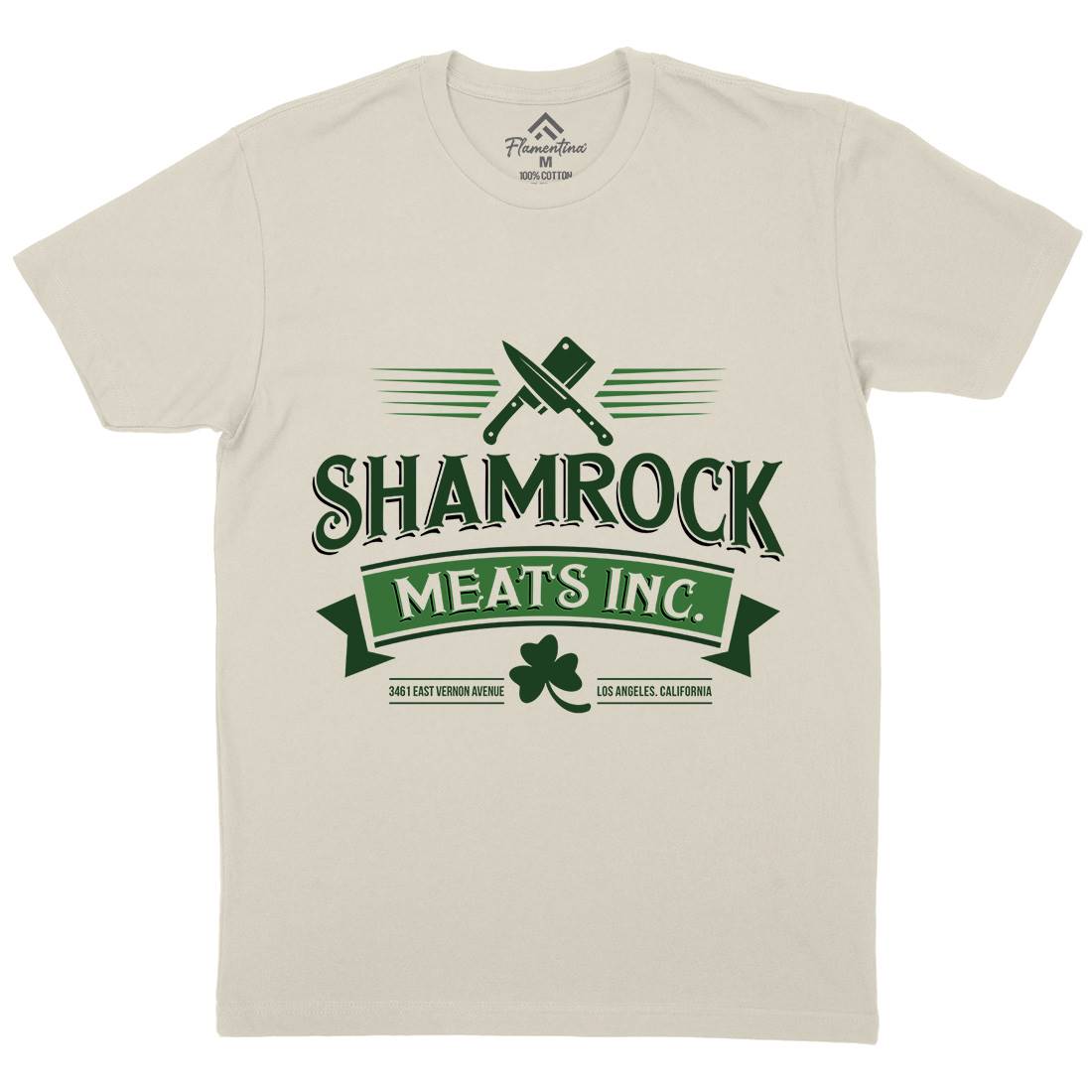 Shamrock Meat Inc Mens Organic Crew Neck T-Shirt Food D305