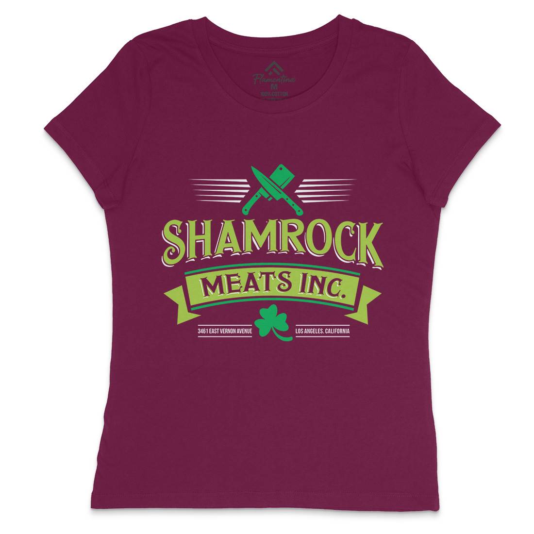 Shamrock Meat Inc Womens Crew Neck T-Shirt Food D305