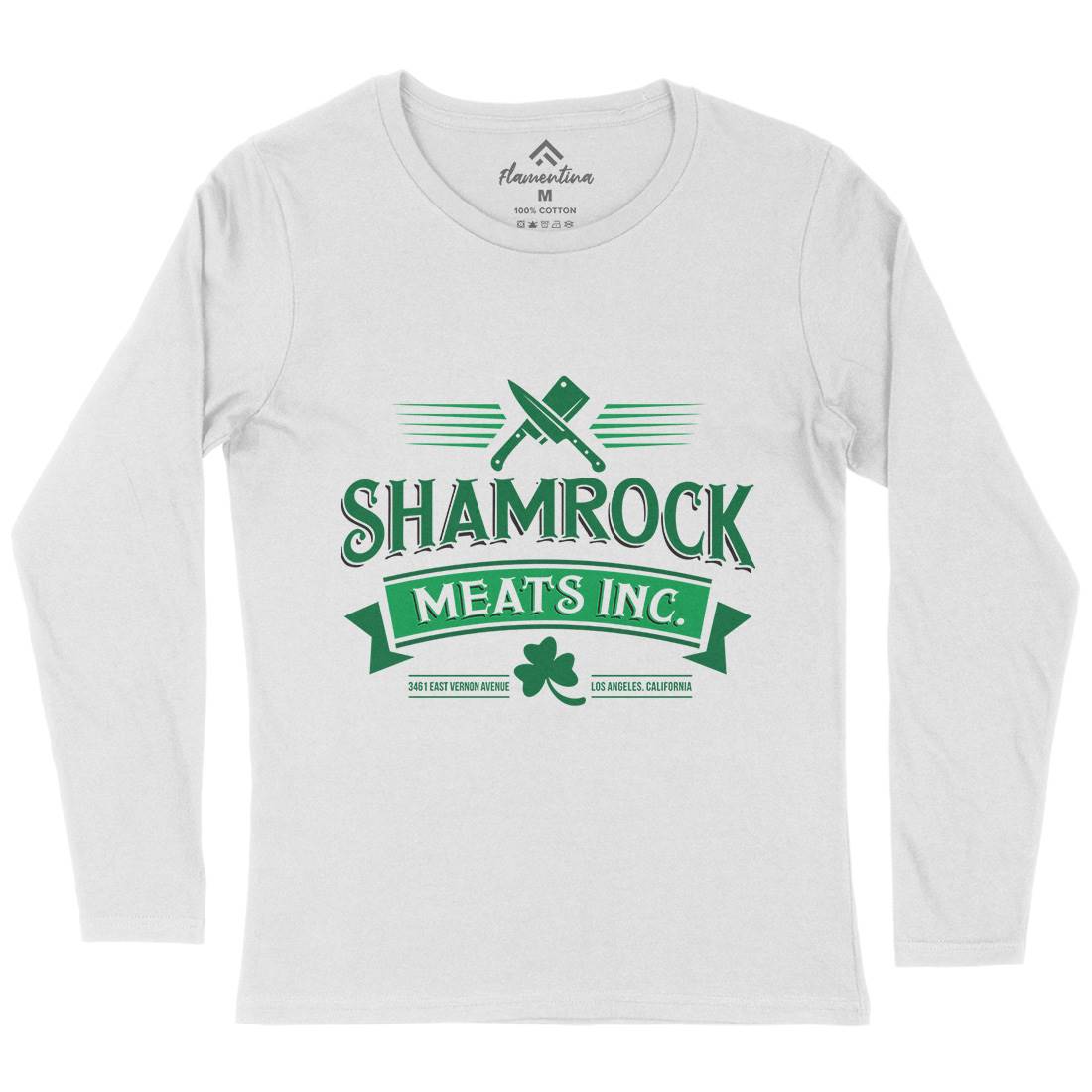 Shamrock Meat Inc Womens Long Sleeve T-Shirt Food D305