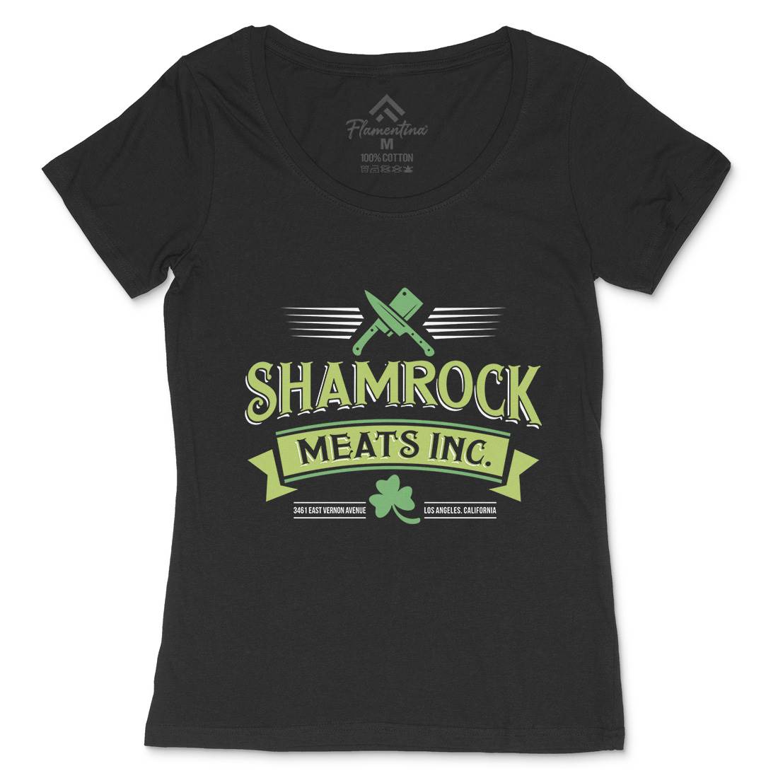 Shamrock Meat Inc Womens Scoop Neck T-Shirt Food D305