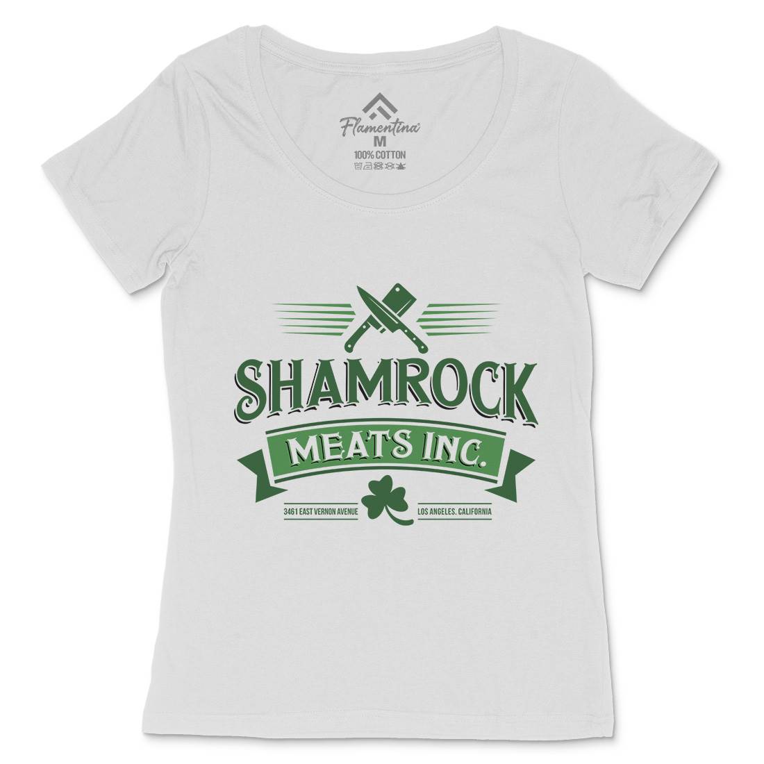 Shamrock Meat Inc Womens Scoop Neck T-Shirt Food D305