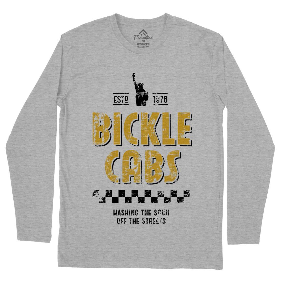 Bickle Cabs Mens Long Sleeve T-Shirt Retro D306
