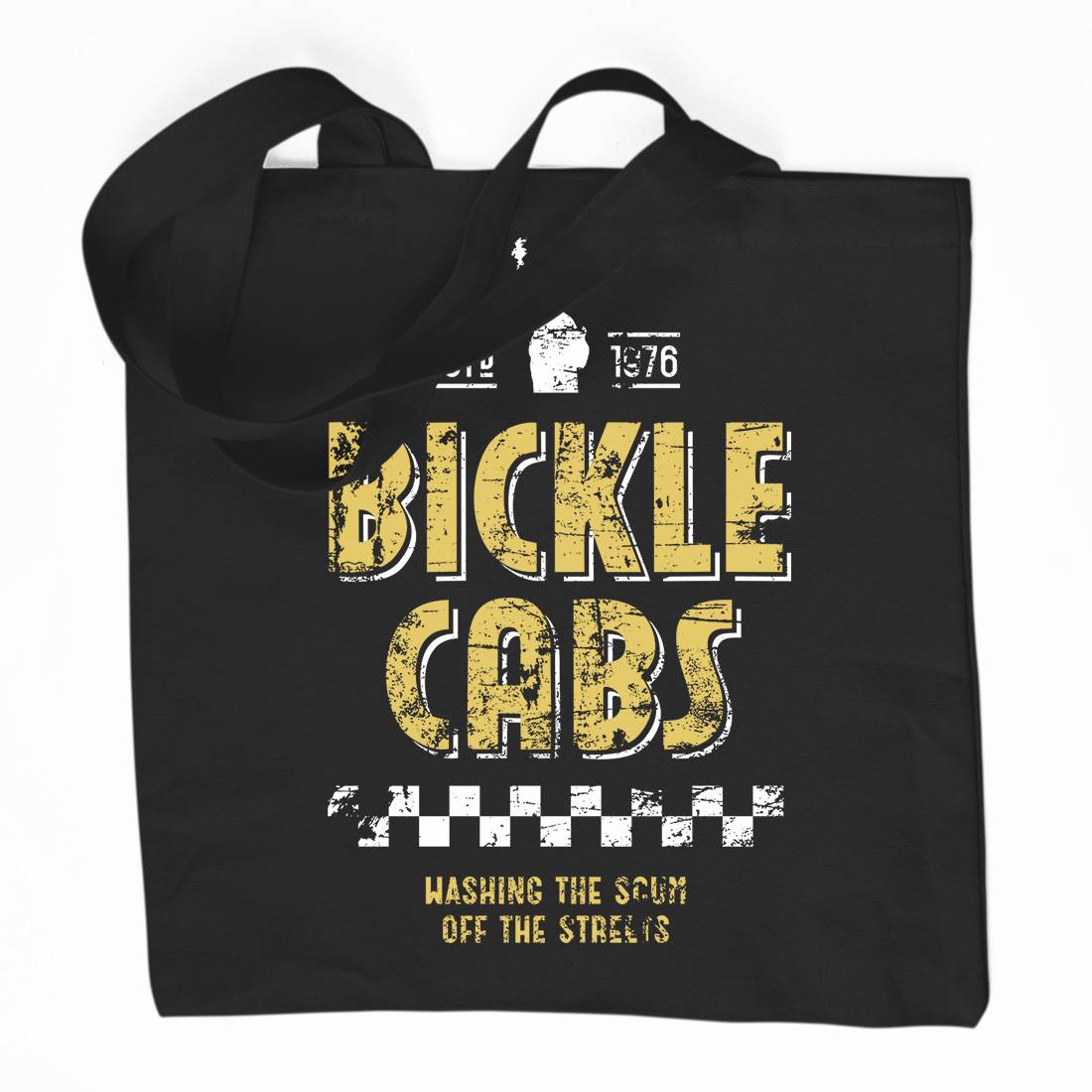 Bickle Cabs Organic Premium Cotton Tote Bag Retro D306