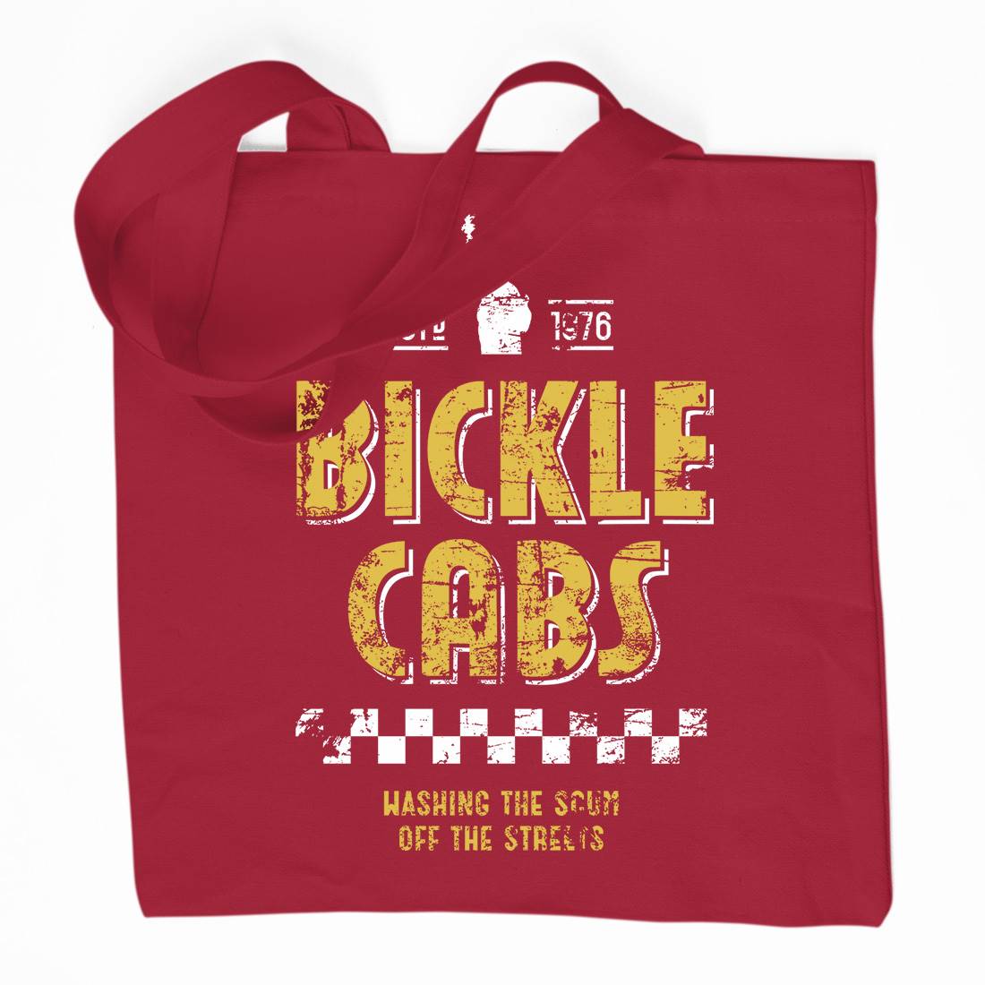 Bickle Cabs Organic Premium Cotton Tote Bag Retro D306