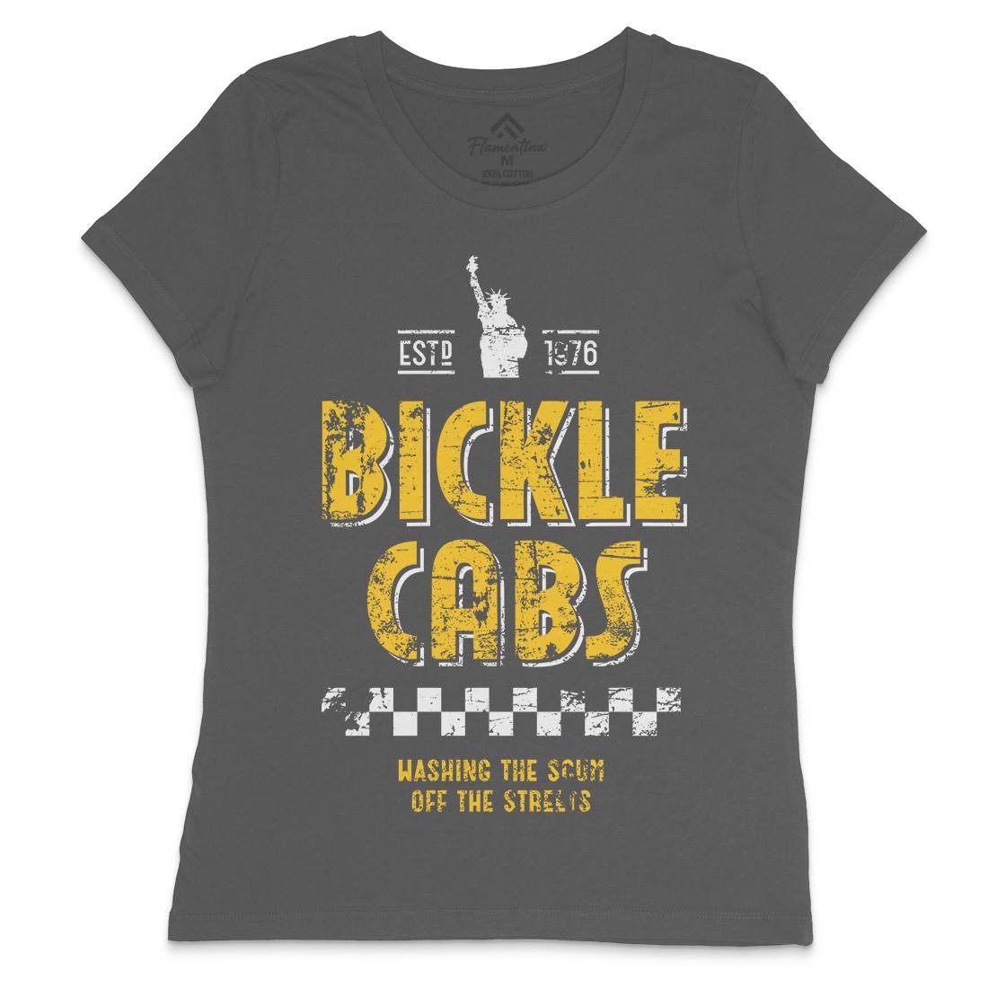 Bickle Cabs Womens Crew Neck T-Shirt Retro D306