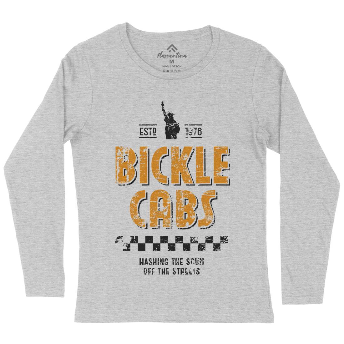 Bickle Cabs Womens Long Sleeve T-Shirt Retro D306