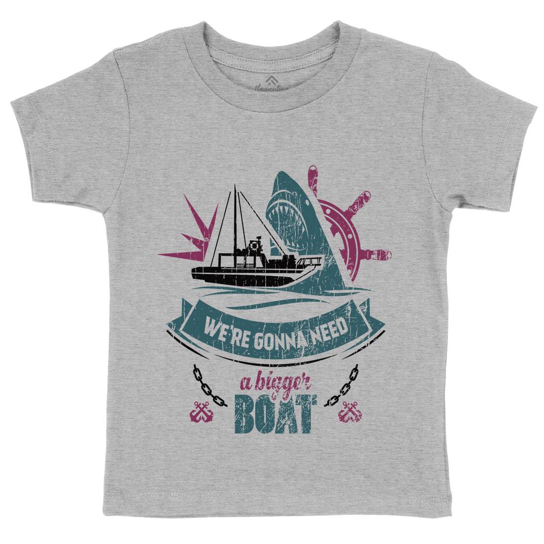 Bigger Boat Kids Organic Crew Neck T-Shirt Navy D307