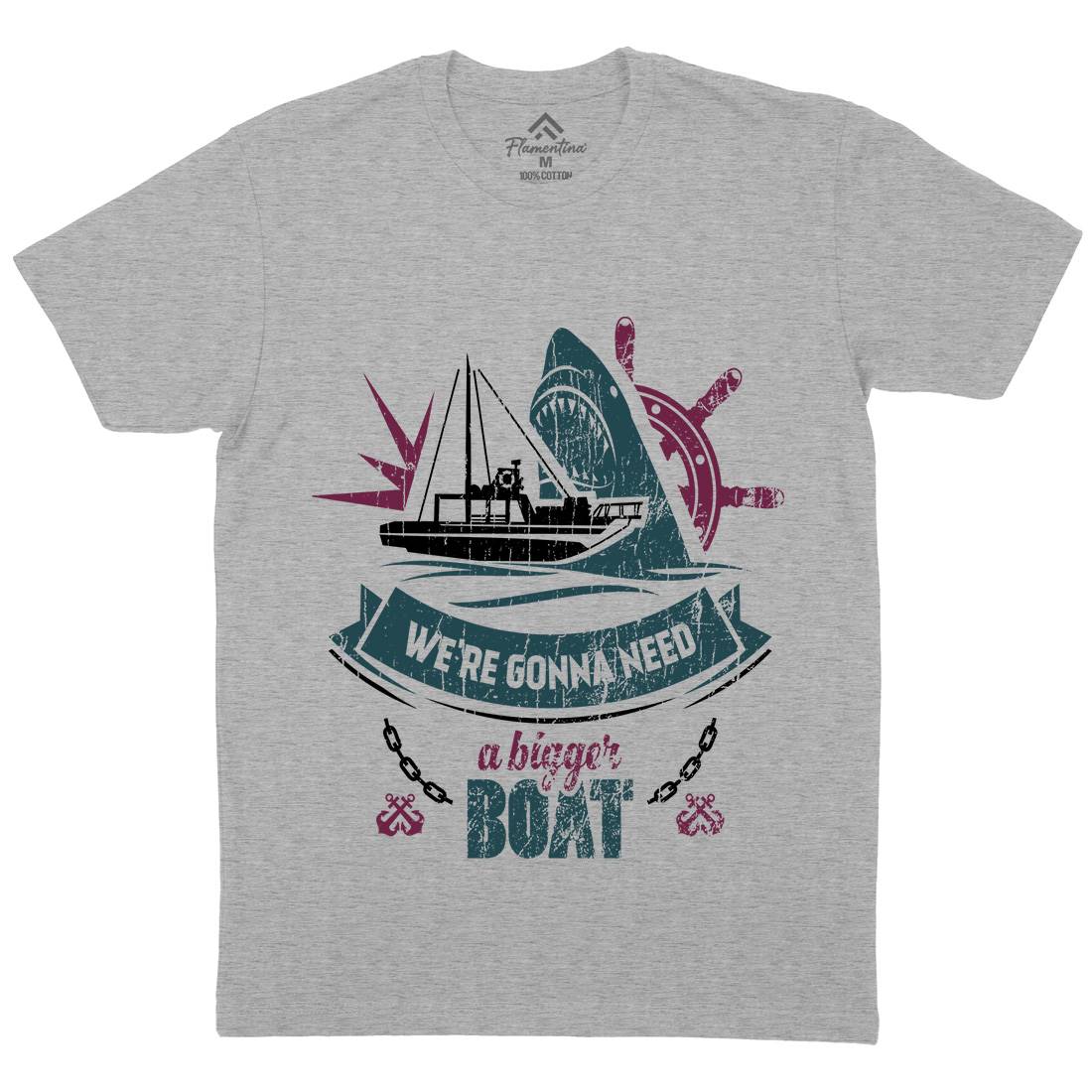 Bigger Boat Mens Organic Crew Neck T-Shirt Navy D307