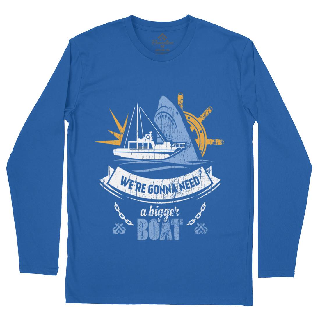 Bigger Boat Mens Long Sleeve T-Shirt Navy D307