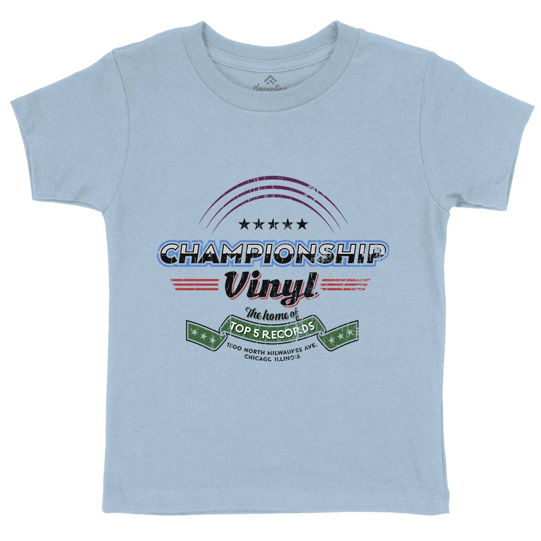 Championship Vinyl Kids Organic Crew Neck T-Shirt Music D308