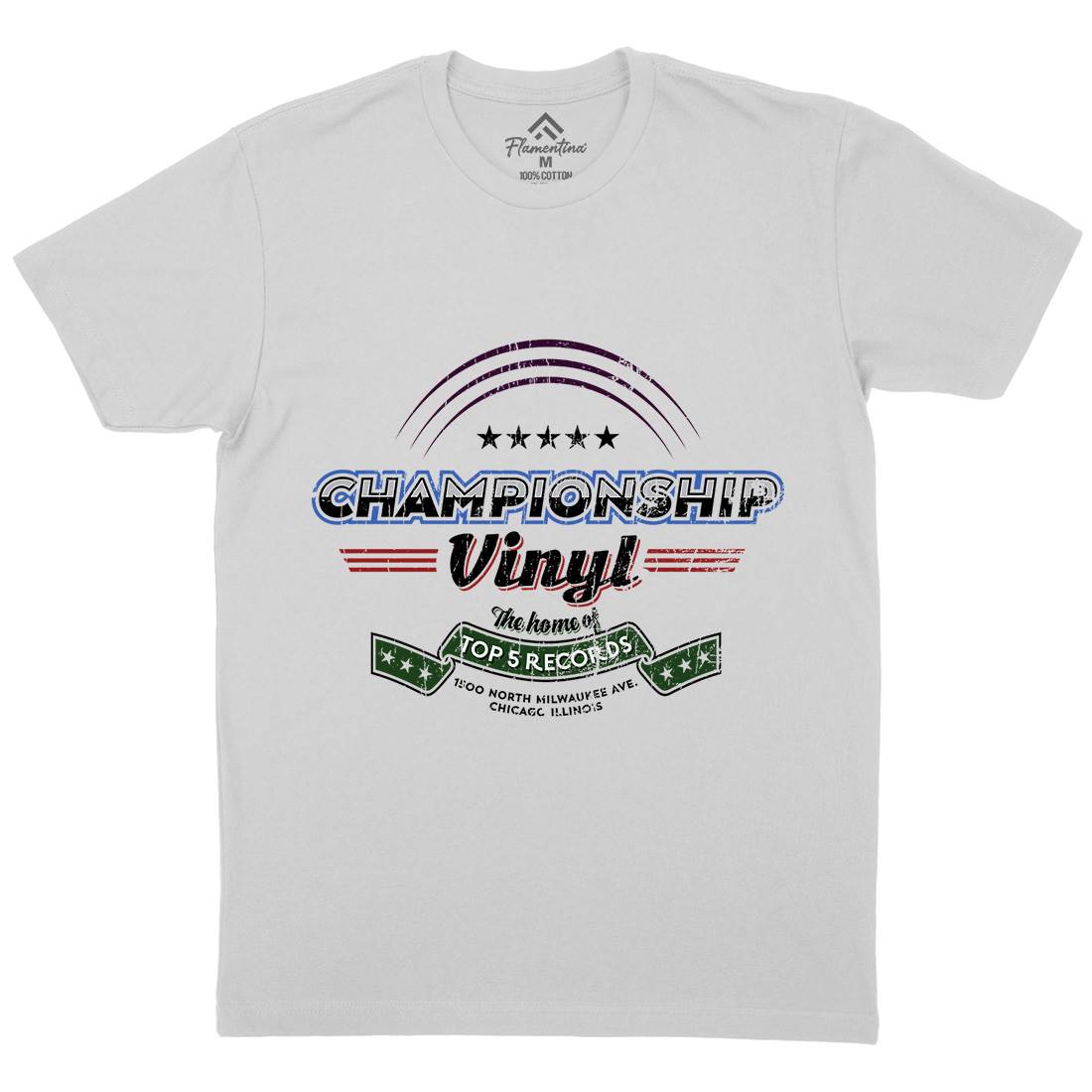 Championship Vinyl Mens Crew Neck T-Shirt Music D308